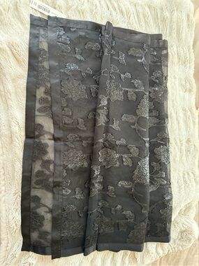 cezanne Black Floral Embroidered Sheer Scarf
